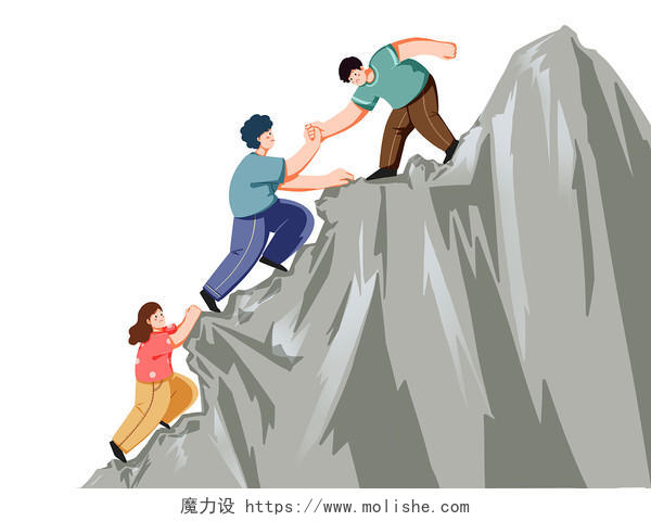 攀登者攀岩同心协力相互帮助励志努力坚持不懈克服困难攀登者励志